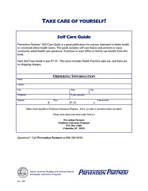 Fillable Online Eip Sc Self Care Guide South Carolina Public Employee