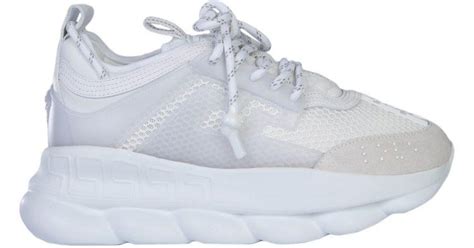 Versace White Leather Sneakers in White for Men - Lyst