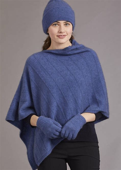 Possum Merino Garter Detail Poncho Womens Knitwear Ecowool