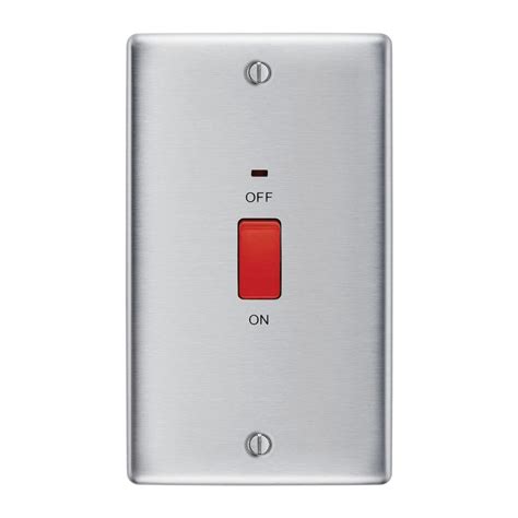 Bg Nexus Brushed Steel 45a Cooker Switch N Decwells