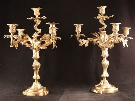 Pareja De Candelabros Antiguos Grandes Bronce Siglo XIX Catawiki