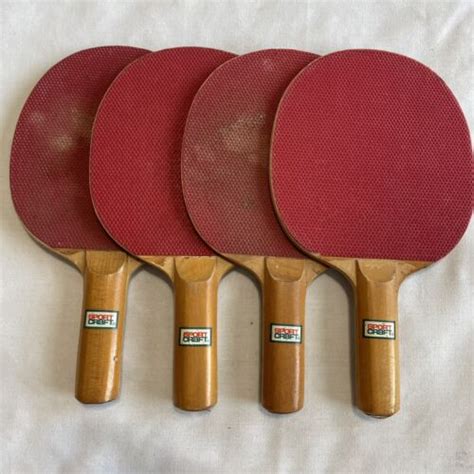 Vintage Table Tennis Bat Ping Pong Paddle Official Sportcraft Japan Set