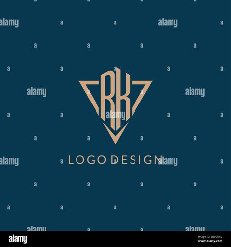 Rk Logo Initials Triangle Shape Style Creative Logo Design Vector