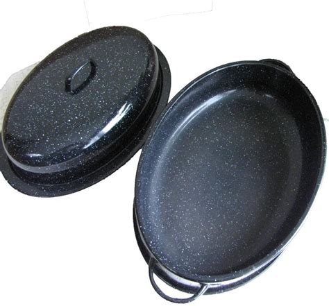 Kitchen Dining Pots Pans Vintage Black Speckled Graniteware 16 12 X