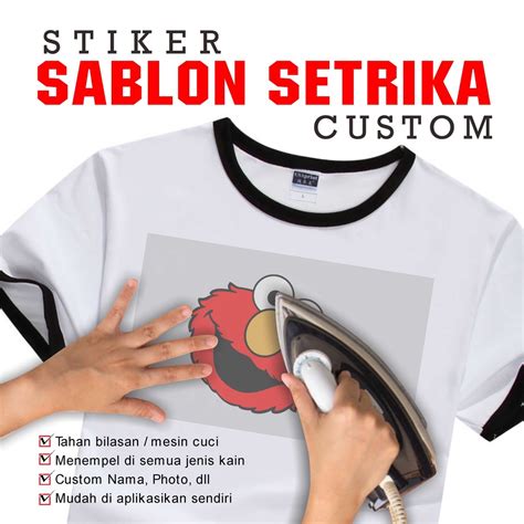 Jual Sablon Setrika Stiker Kain Custom Shopee Indonesia