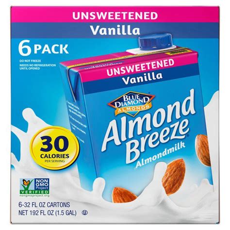 Almond Breeze Unsweetened Vanilla Almond Milk Costco Food Database