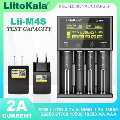 LiitoKala Lii M4S Lii M4 18650 LCD For 3 7V 1 2V 26650 21700 14500