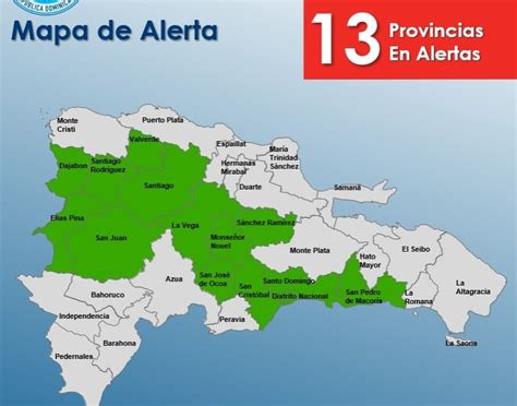 COE reduce a 13 las provincias en alertas por lluvias De Último Minuto