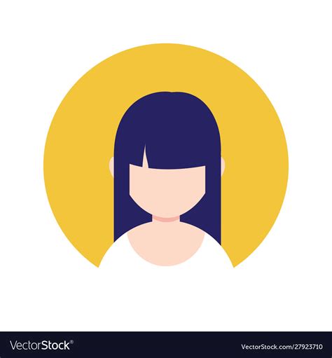 Young woman character person flat design icon Vector Image