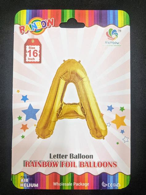 Golden Helium Air Inch Foil Alphabet Balloon Packaging Type Packet