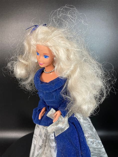 Barbie Doll Mattel Blonde Hair Blue Velvet And Silver Etsy