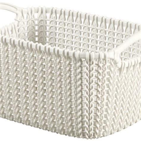 Cesto Organizador Knit Trançado Retangular Oasis White 03 Litros Curver