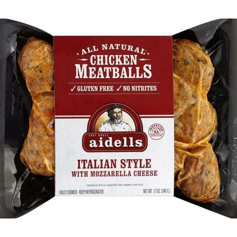 Aidells Chicken Meatballs Italian Style With Mozzarella Cheese 12 Oz