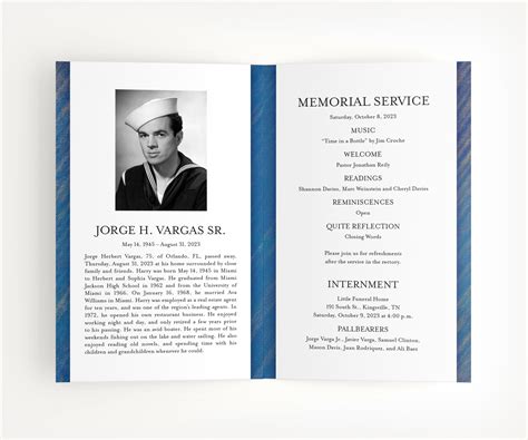 Funeral Program Order Of Service Printed Funeral Order Of Service