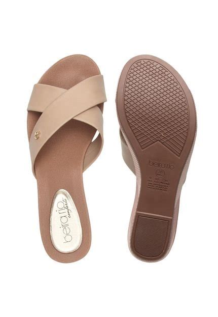 Tamanco Beira Rio Faixas Nude Compre Agora Dafiti Brasil