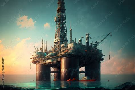 Foto de The construction of a drilling rig, an oil rig in the sea, for ...