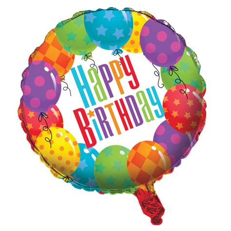 Pack of 10 Balloon Patterns Metallic "Happy Birthday" Foil Party ...