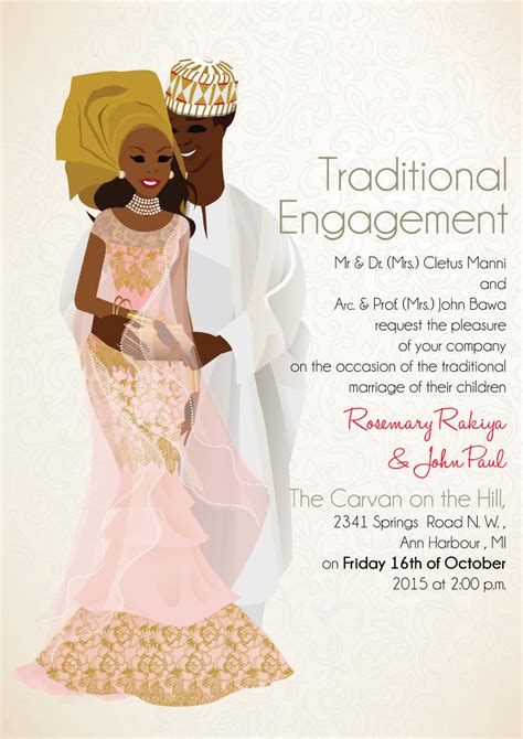 Nigerian Traditional wedding invitation Card – Bibi Invitations