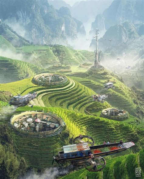 Города в гармонии с природой by Tom Hisbergue | Fantasy art landscapes ...