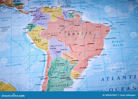 Brazil Bolivia Peru On The World Map Stock Image Image Of Globalism