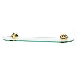 Embassy Collection 24 Glass Shelf With Brackets In Polished Brass By