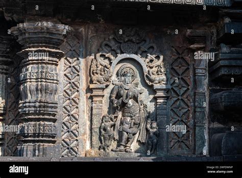 Beautiful Ornate Carving Of A Figurine On The Wall Of The Ancient