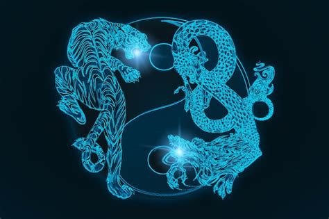 Blue Chinese Dragon Wallpaper