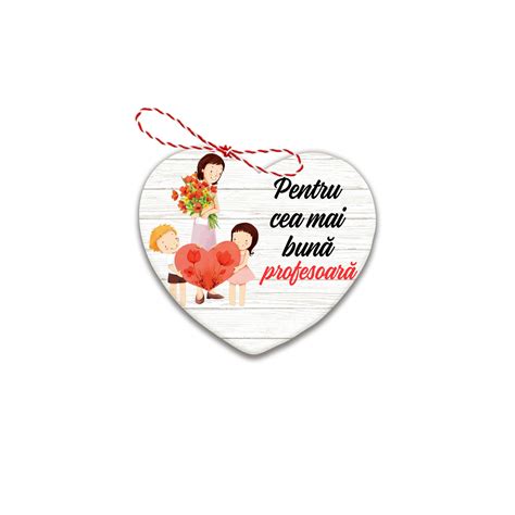 Martisor Personalizat Pentru Cea Mai Buna Profesoara Lemn Cm