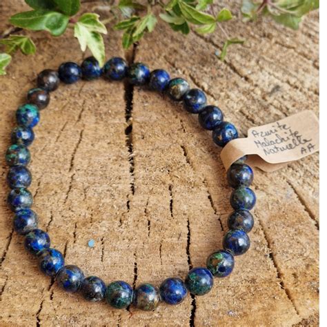 Bracelet Azurite Malachite Naturelle AA Le monde d Auré