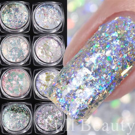 Box Aurora Opal Flakes Nail Sequins Mermaid Nail Glitter Chrome