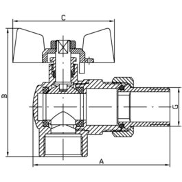 Brass Ball Valve With Angular Height Kr Kr W Sanitary