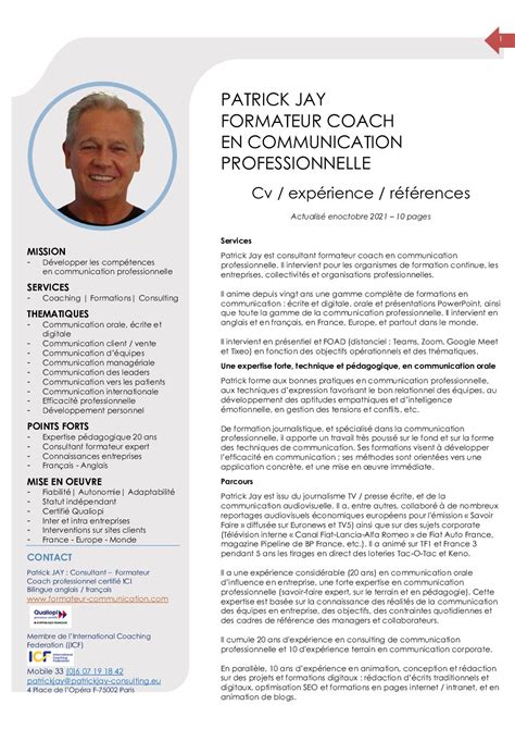 Calam O Consultant Formateur Coach Communication Cv Bio