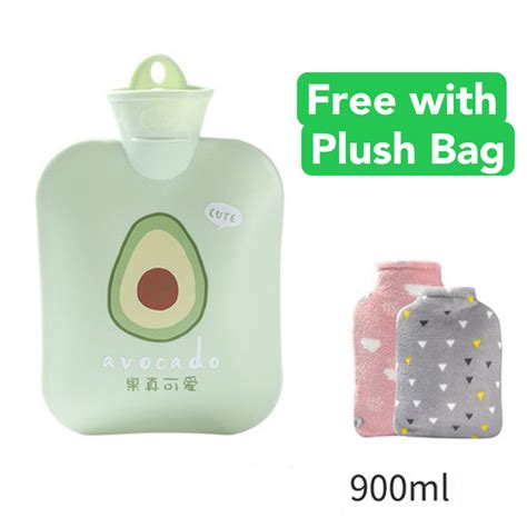Hot Compress Bag With Plush Cloth Lovely Water Filling Bag Dysmenorrhea Stomach Warm Water Bag