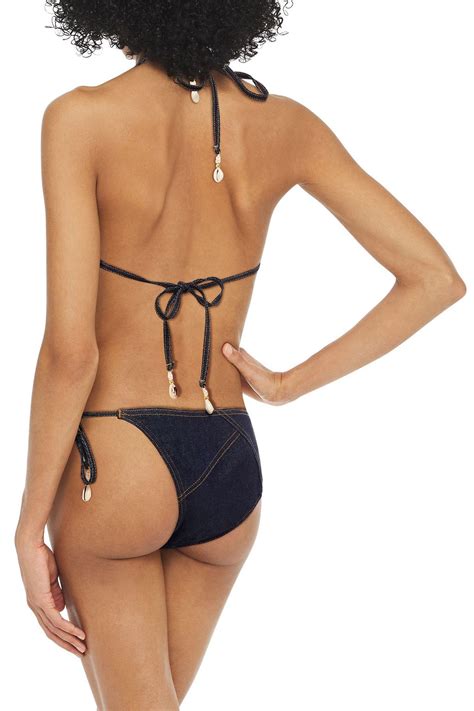 Zimmermann Denim Triangle Bikini The Outnet