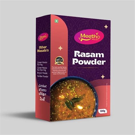 Meetho Rasam Powder Packaging Size 100g Packaging Type Box At Rs 75