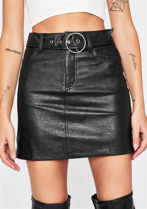 Belted Vegan Leather Mini Skirt Dolls Kill