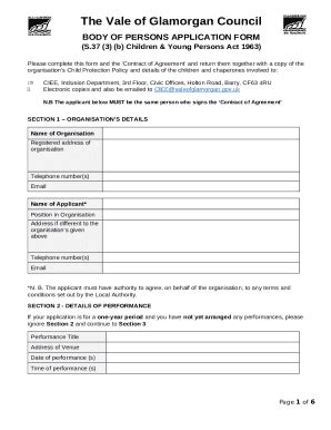 Application For A Body Of Persons Approval Doc Template Pdffiller