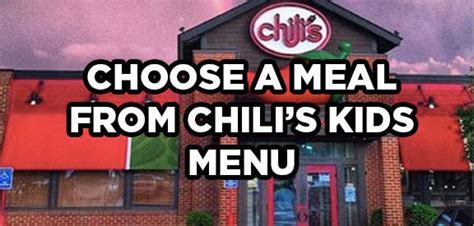 Chili S Kids Menu | Kids Matttroy