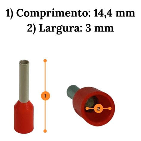 Terminal Tubular Ilh S El Trico Vermelho Mm Pe As Em Promo O