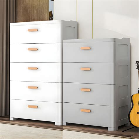Contemporary Lingerie Chest Plastic Chest With Drawers For Bedroom White L X W X H