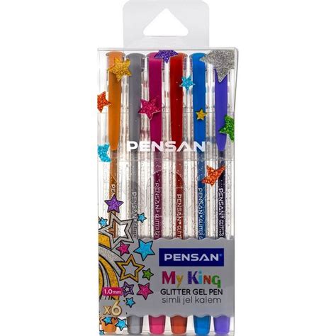 Pensan My King Simli 6lı Set Jel Kalem D R