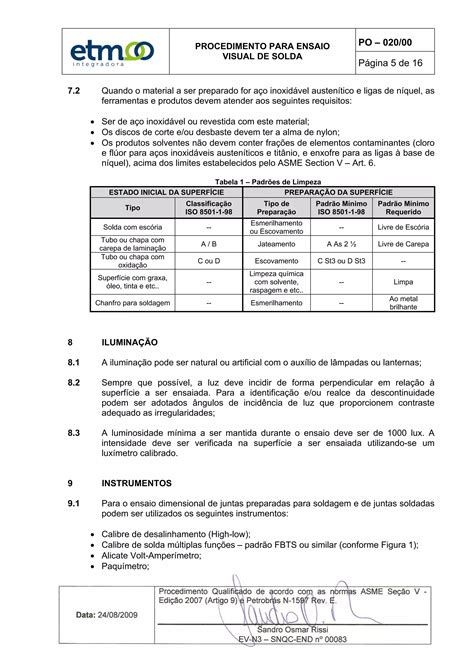 Procedimento Para Ensaio Visual De Solda Pdf