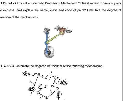 Solved Marks Draw The Kinematic Diagram Of Mechanism Chegg