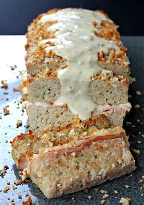 This Chicken Cordon Bleu Meatloaf Is Served With The Most Delicious