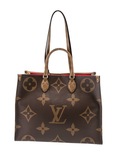 Louis Vuitton Monogram Giant Reverse Onthego Gm Brown Totes Handbags Lou865507 The Realreal