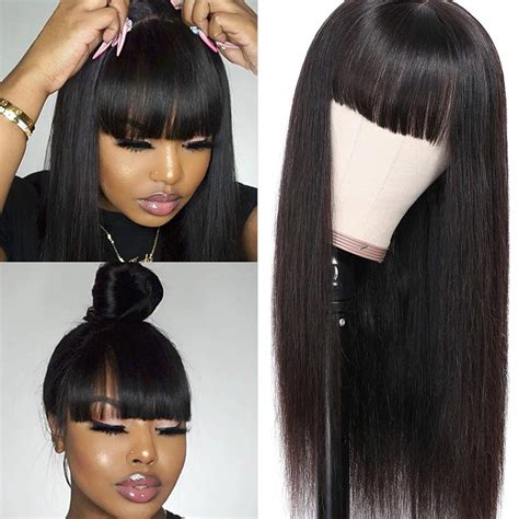 Human Hair Lace Front Wigs With Bangs