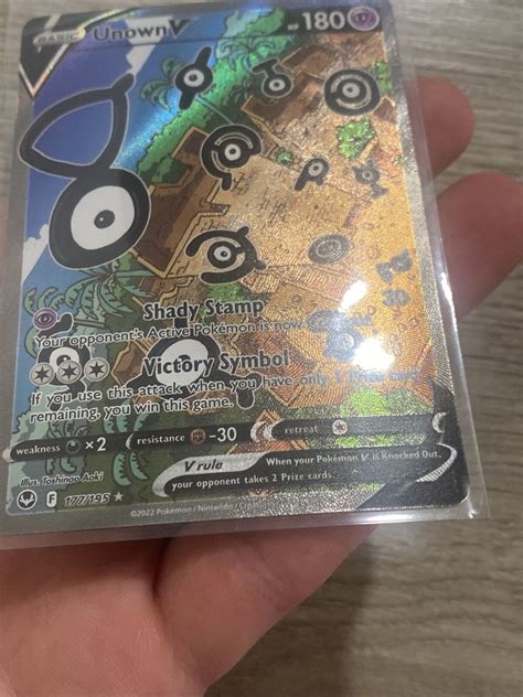 Pokémon TCG Unown V Sword Shield Silver Tempest 177 195 Holo Ultra