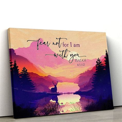 Bible Verse Wall Art Isaiah 4110 Fear Not For I Am With You Mountain C