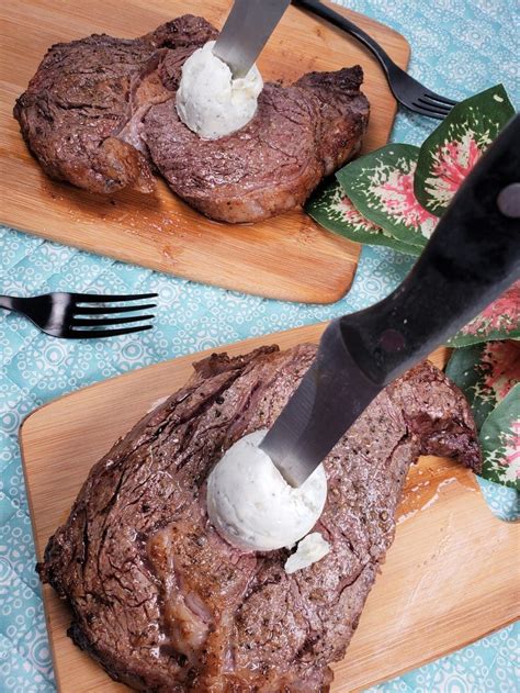 Make Air Fryer Rib Eye Steak With Blue Cheese Butter With My Perfected