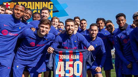 TEAMMATES CELEBRATE JORDI ALBA S 450 GAMES YouTube